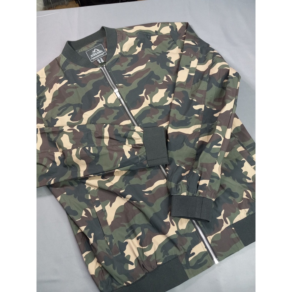 Outdoor Jacket‎ Camo Bomber Jacket Mens XL Green Camouflage Full Zip Lightweight